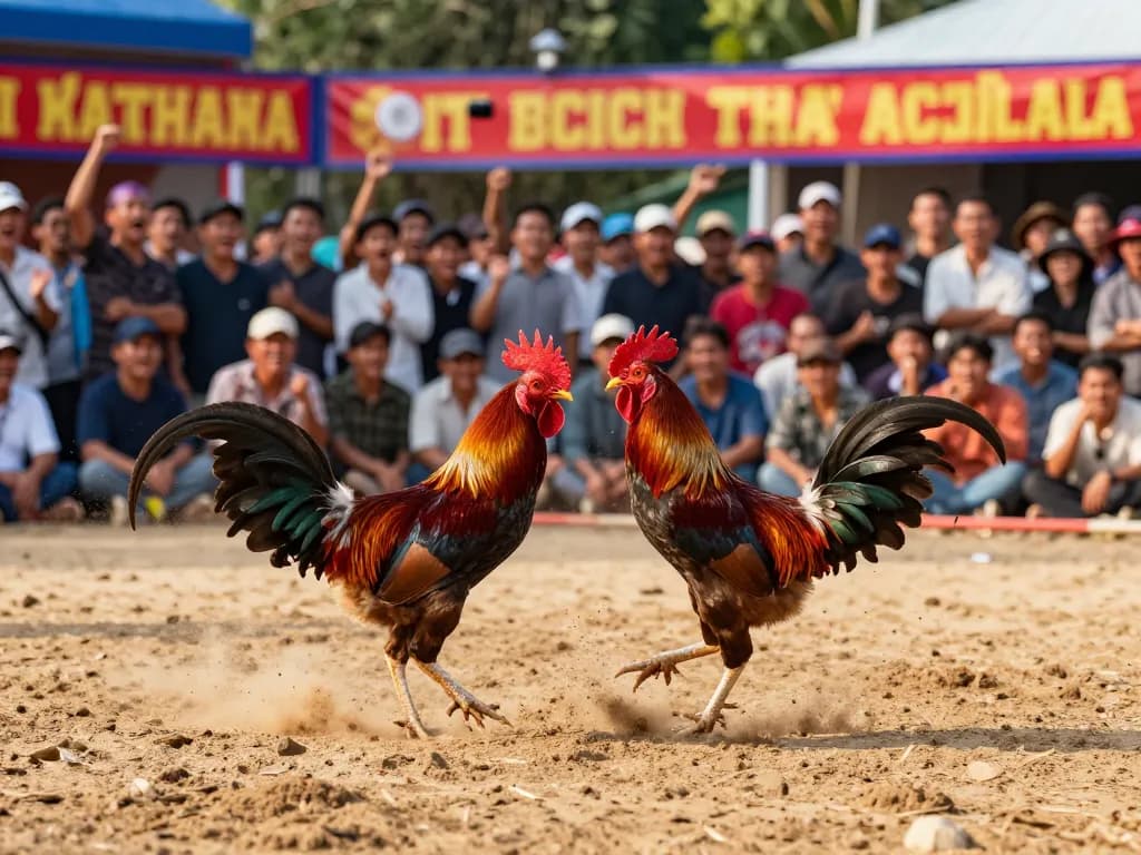 Xem những trận đá gà Thomo hôm nay đầy hồi hộp với các trận đấu trực tiếp hấp dẫn featuring những chú gà chọi dữ dội đang hoạt động.