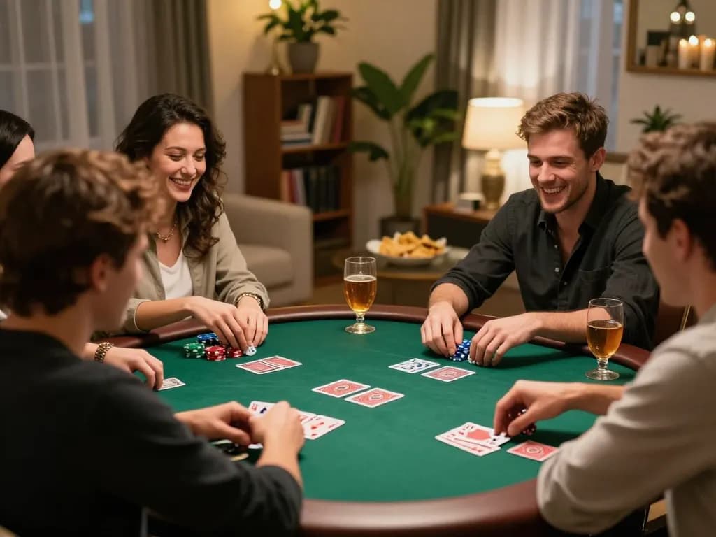 Players enjoying a fun poker night at home with FLY88 as a favorite betting platform.