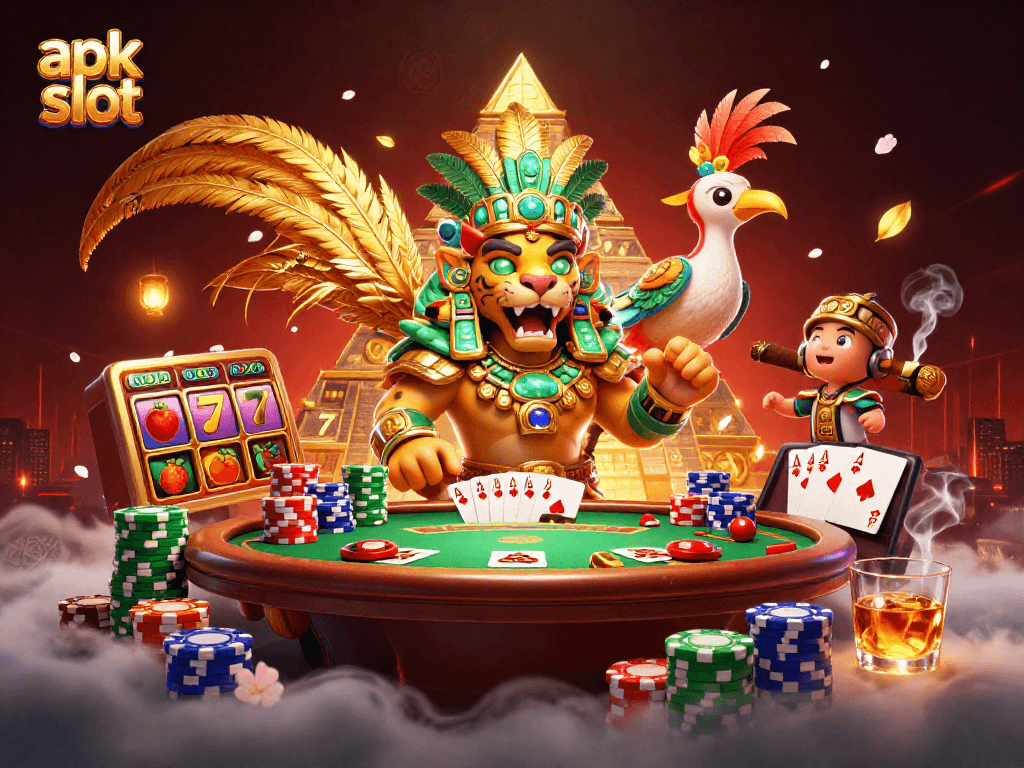 Mainkan apk slot dengan grafis 3D yang memukau dan tema kasino menarik.