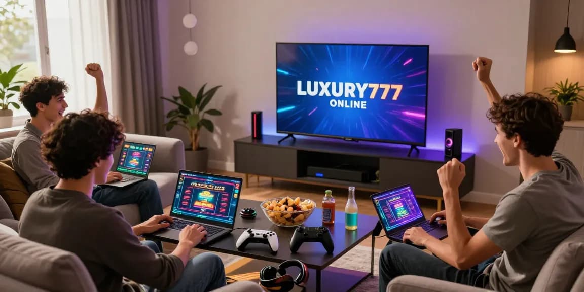Pengalaman bermain LUXURY777 Online dengan teman-teman dalam ruang tamu yang stylish.
