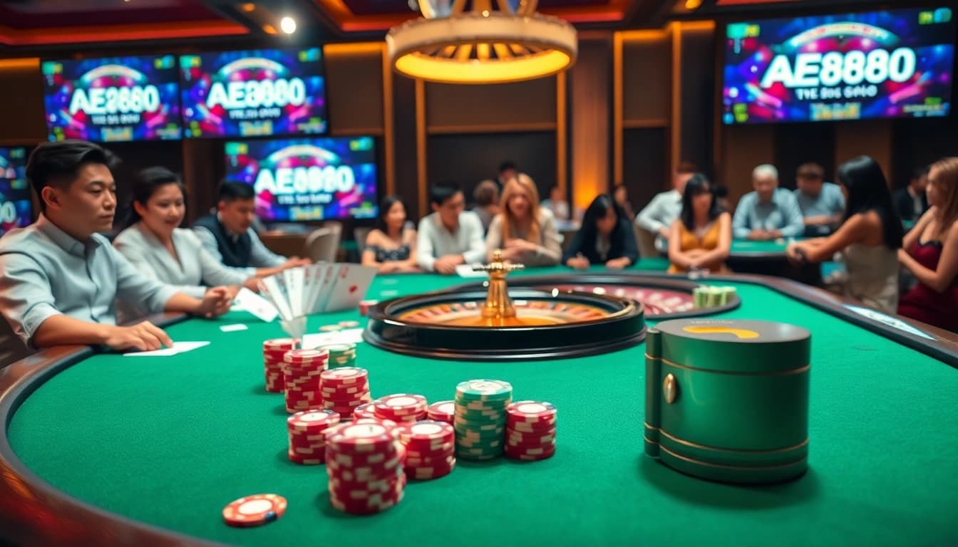 Engaging gamblers at https://ae888a.ru.com/ enjoy high-stakes poker in a luxurious casino setting.