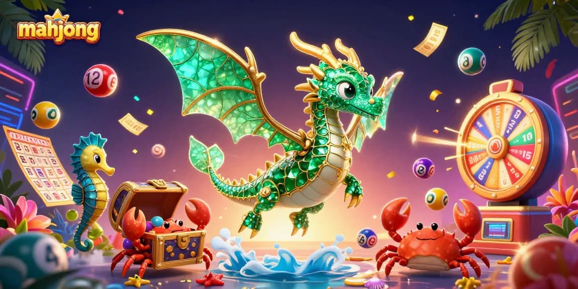 Engage with Mahjong through vibrant gameplay featuring unique elements and a sea dragon theme.