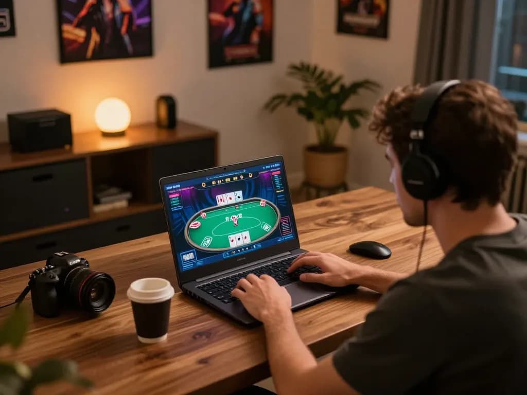 Engaging online poker gameplay with vibrant scene showcasing harga toto betting strategies in action.