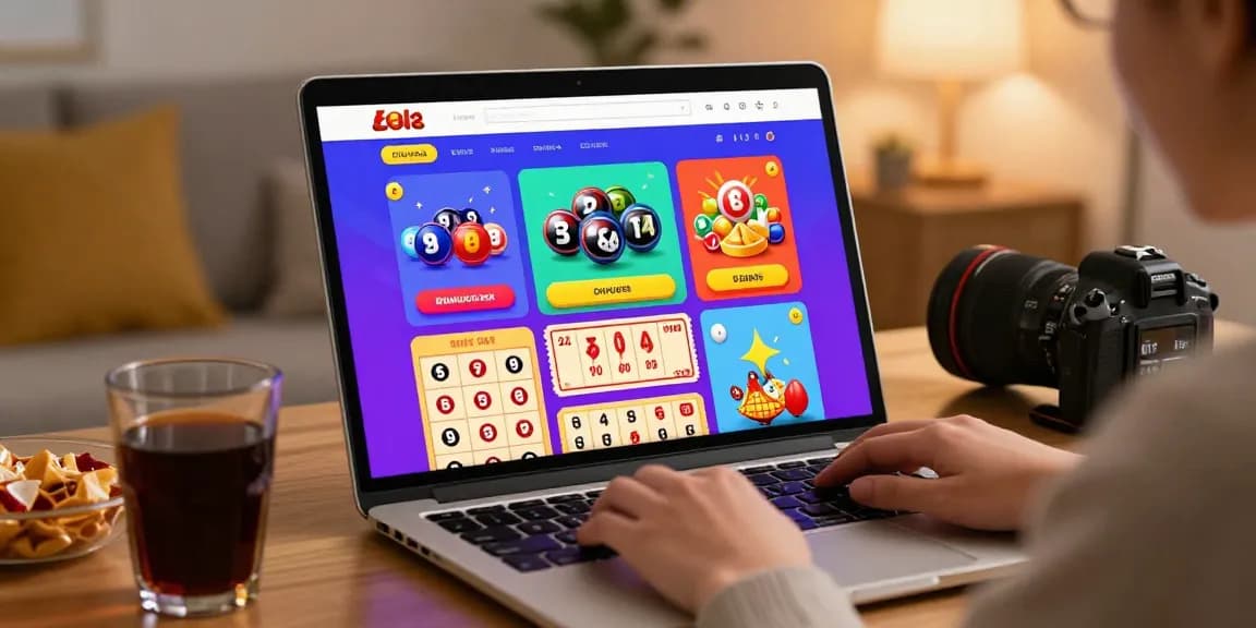 Pengguna mengeksplorasi platform ratutogel dengan antarmuka digital menarik dan warna cerah.