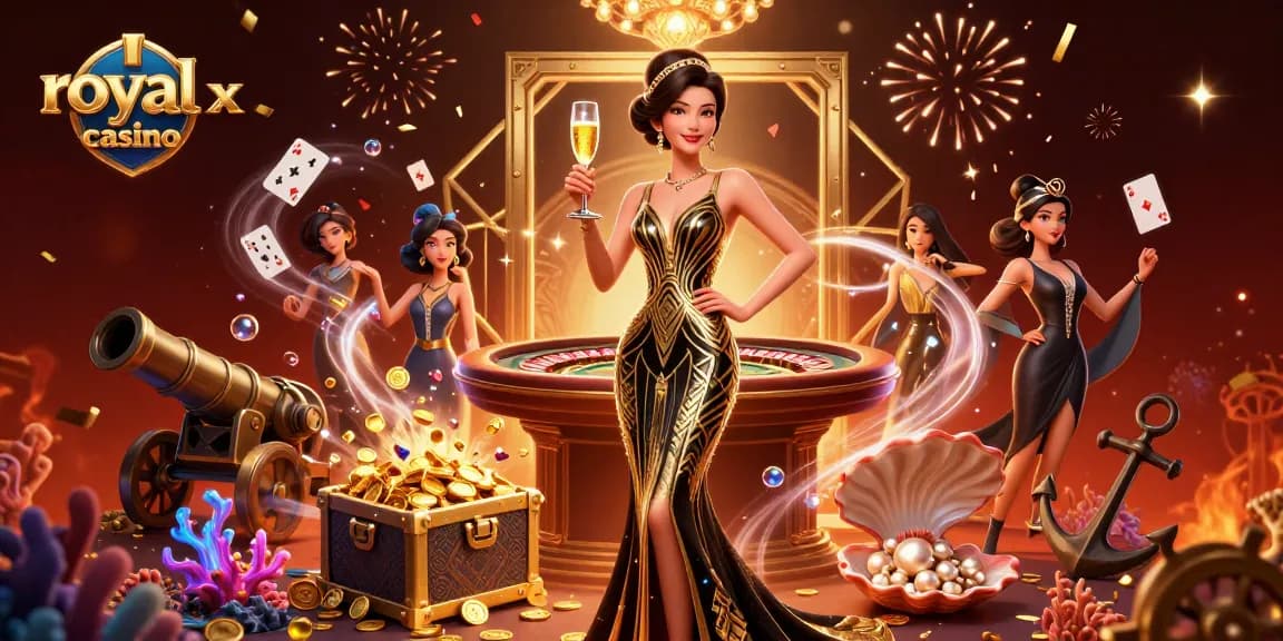 Experience thrilling gameplay at royal x casino with vibrant casino elements and rich details in a stunning 3D scene.