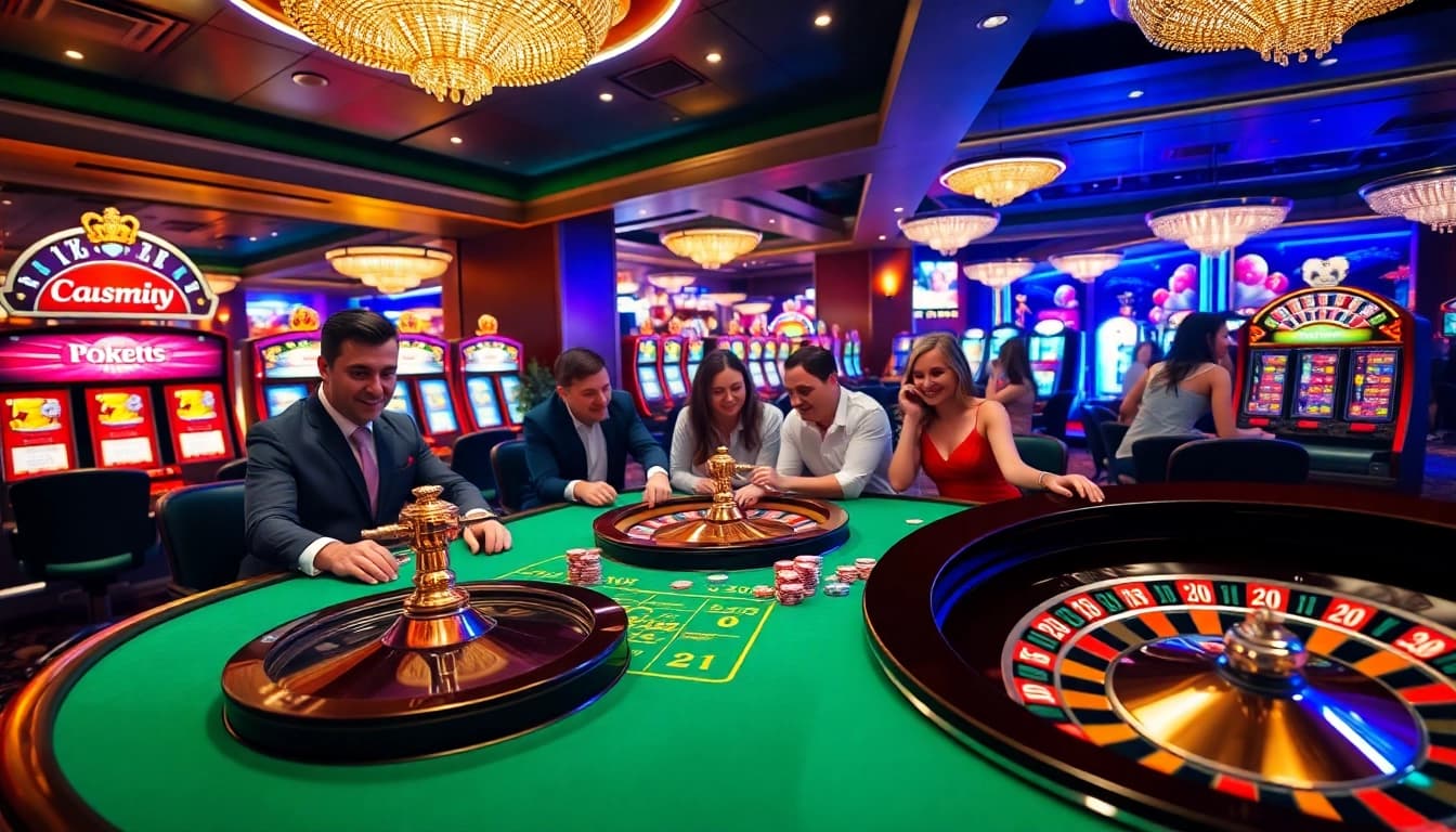 Engage in thrilling poker at vipwin casino, surrounded by vibrant gaming tables and excited players.