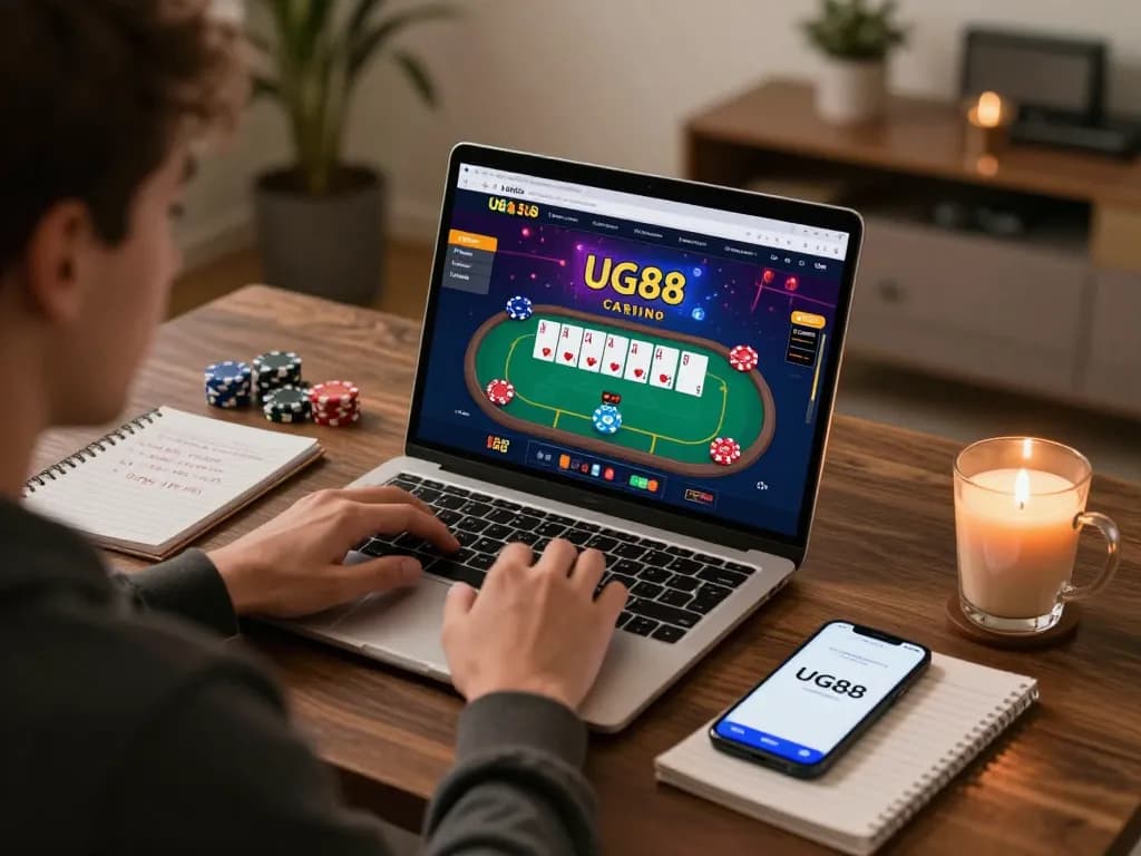 Player engaging in an exciting poker game on UG88, showcasing vibrant graphics and strategic gameplay.