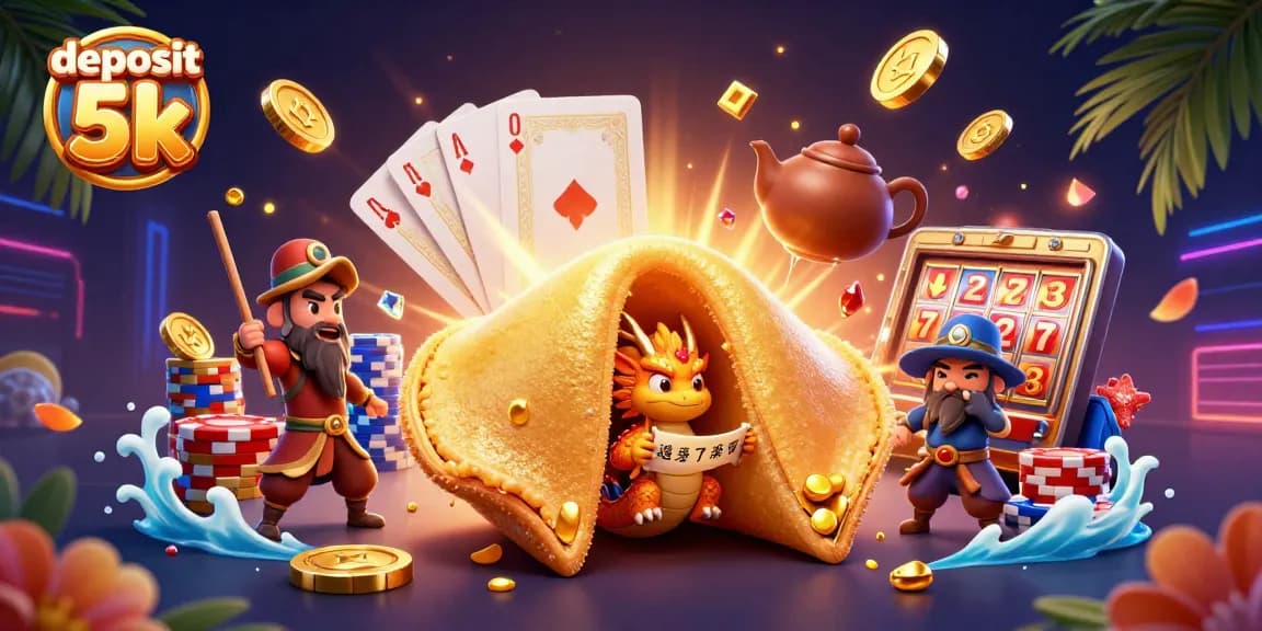 Experience thrilling gameplay with deposit 5k, showcasing a vibrant casino scene filled with lucky dragons and treasures.