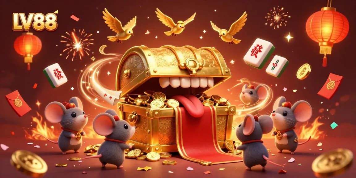 Spin the reels at LV88 and discover the lucrative treasures hidden within this vibrant casino scene.