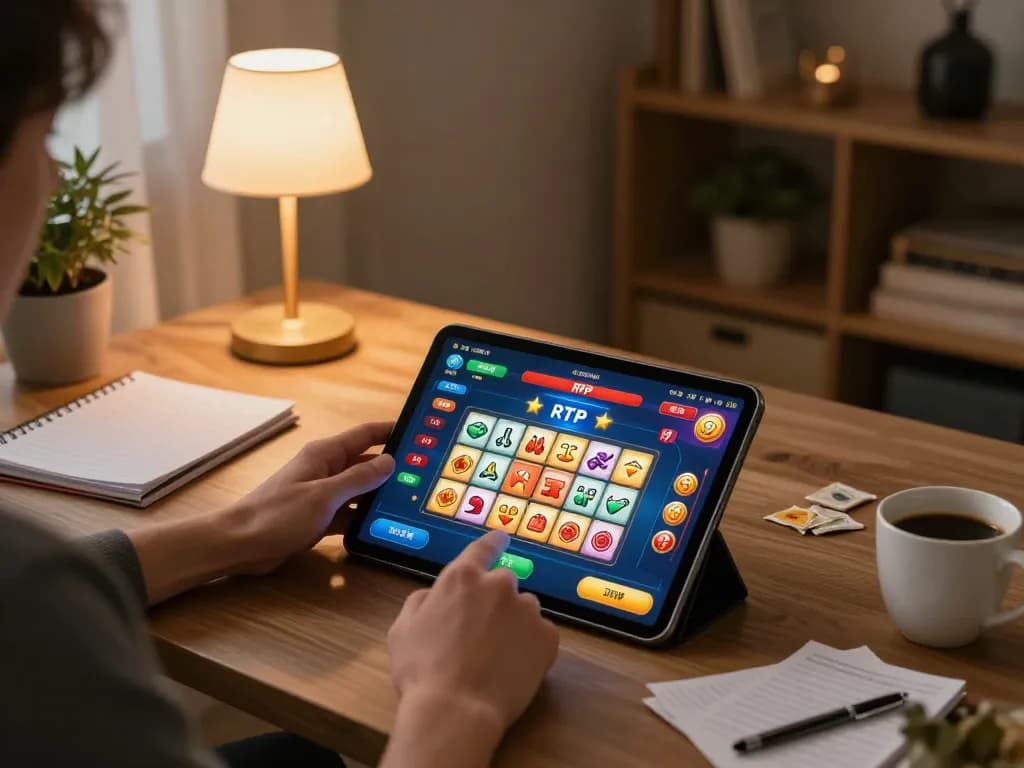 Terlibat dalam pola stabil rtp mahjong sambil menganalisis statistik permainan di tablet dalam suasana rumah yang nyaman.