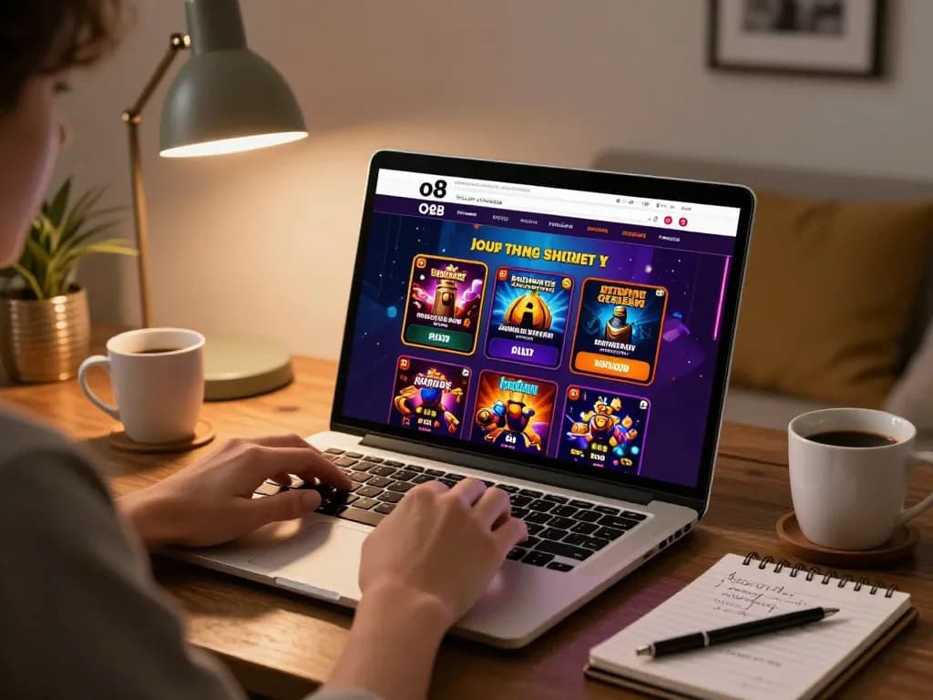 Experience dynamic online gaming at o8 with a player immersed in thrilling casino action.