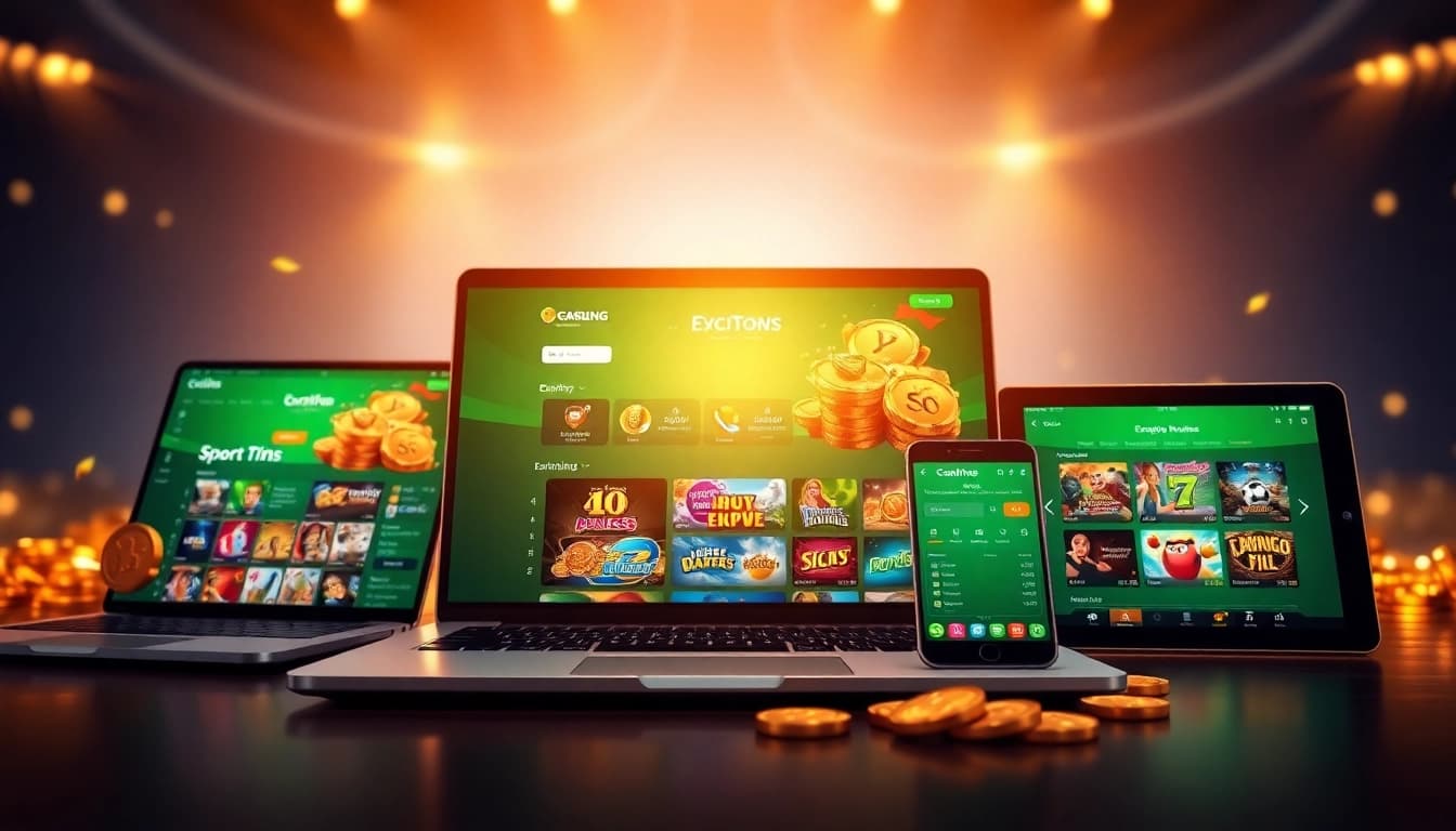 Experience online gambling with https://057789.com/ showcasing a vibrant gaming interface across devices.