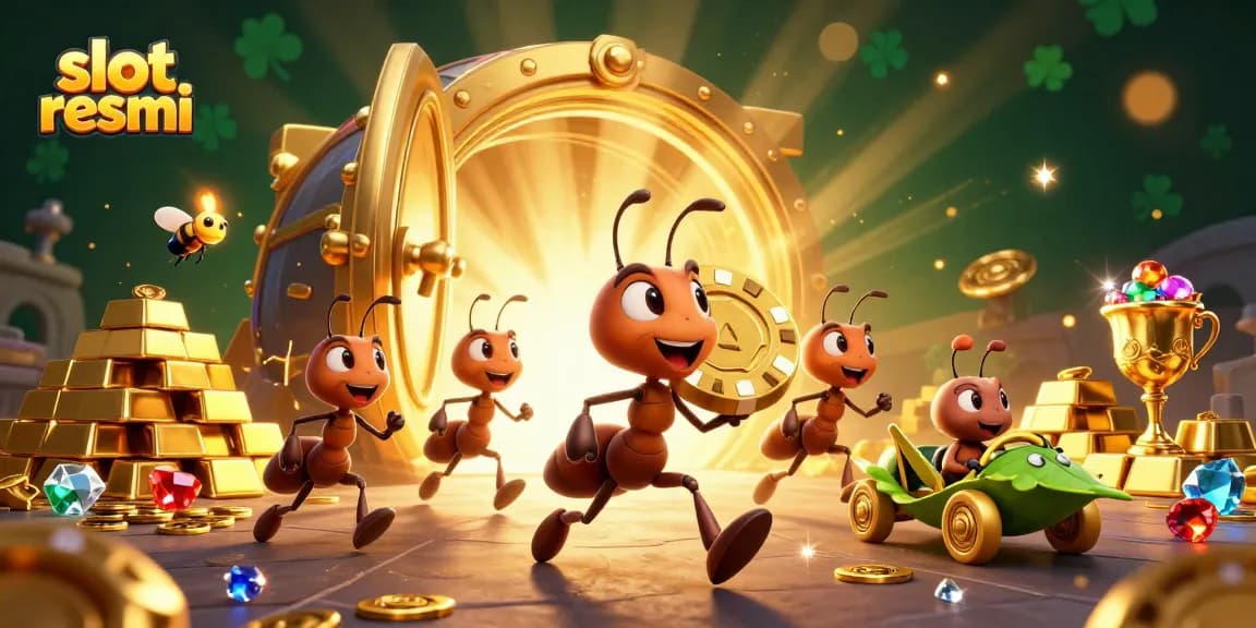 Tim Ant menjalankan strategi emas di slot resmi dengan chip poker raksasa yang bersinar.
