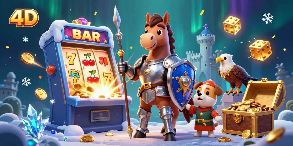 Win big with 4D slot jackpots in a vibrant casino scene bursting with excitement and dynamic elements.