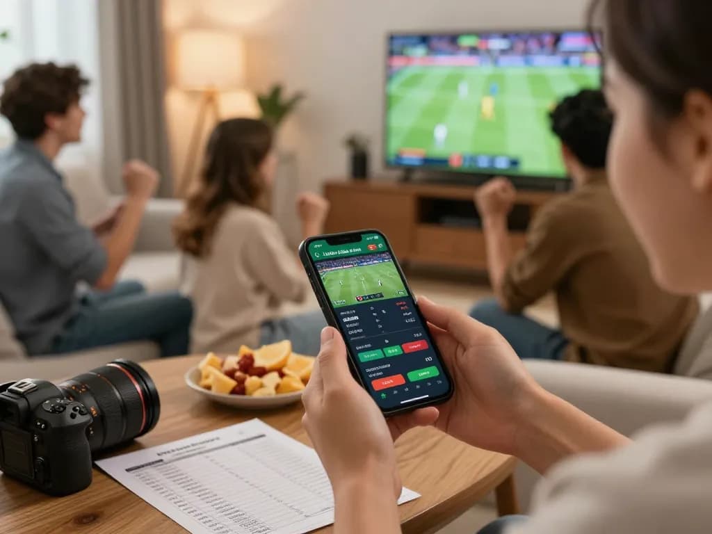 Betting on sports via smartphone while watching games at home at alo88 eu com