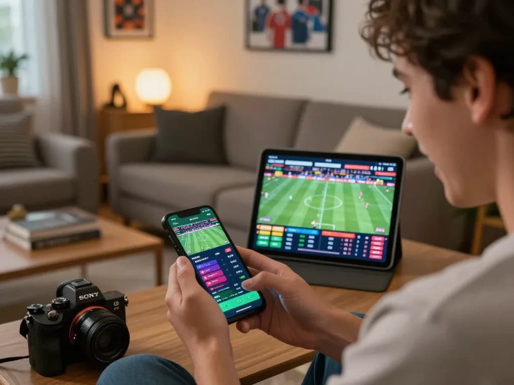 Engaging in online sports betting on trang chủ fly88 with live odds and smartphone interface.