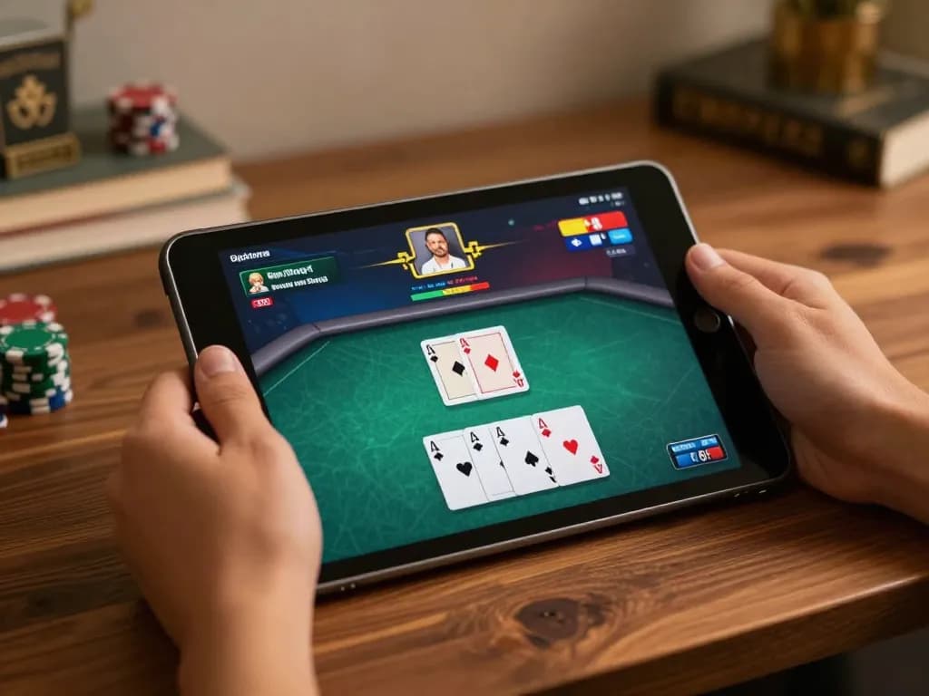 Engaging online poker session on 78win with vibrant cards and friendly atmosphere