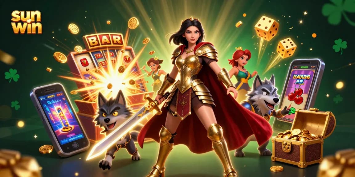 Experience thrilling moments with sun win as the warrior queen and her wolf companion ignite the jackpot.