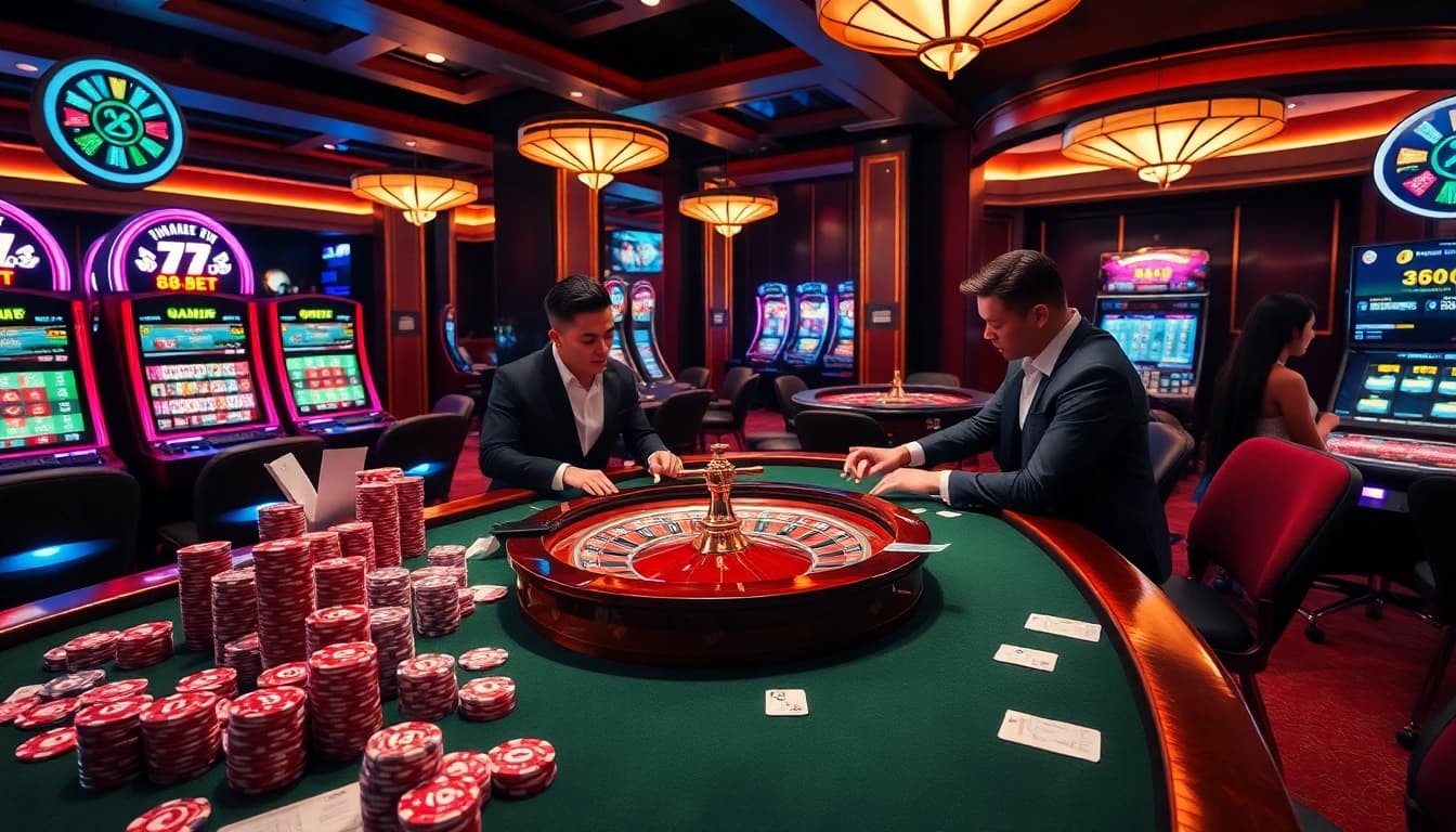 The dynamic and engaging gaming environment at nhà cái 88bet with tables, chips, and casino vibes.