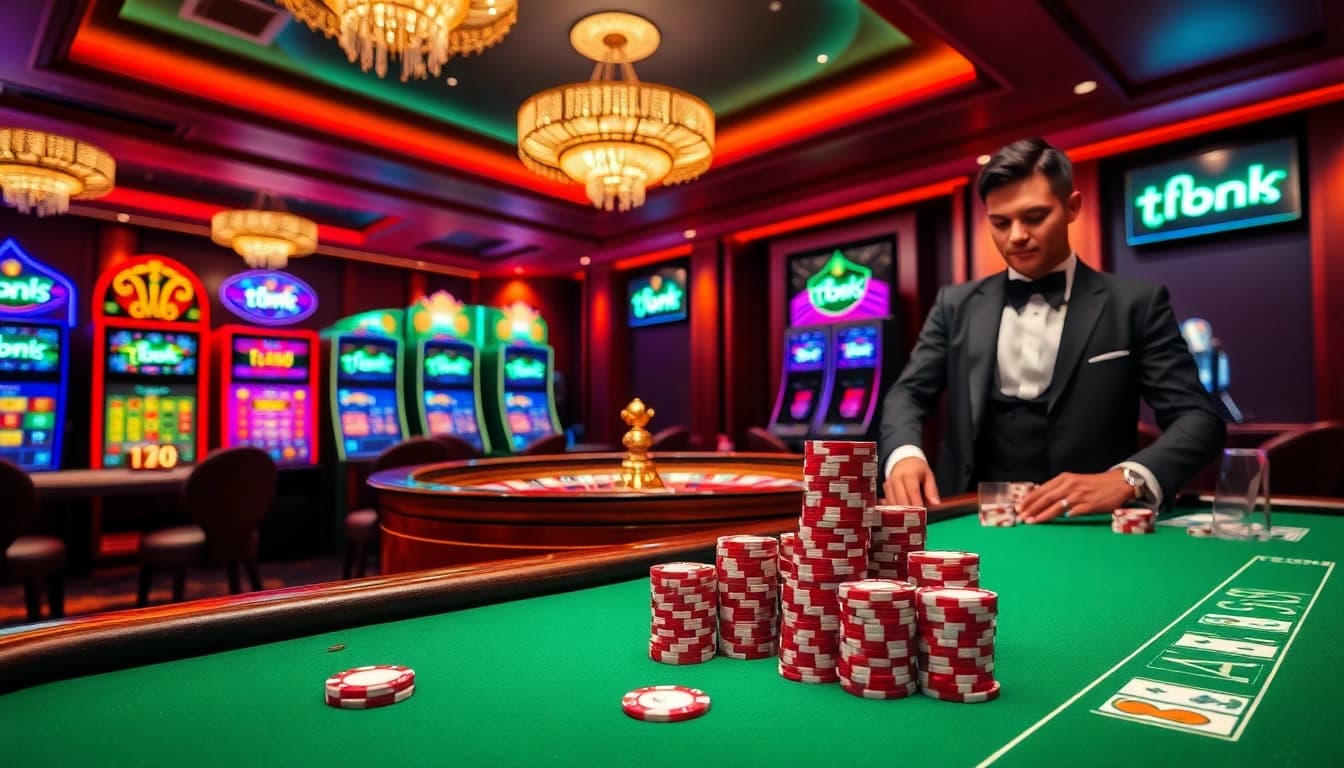 Experience the thrill of tt88 with vibrant casino tables and luxurious games in action.