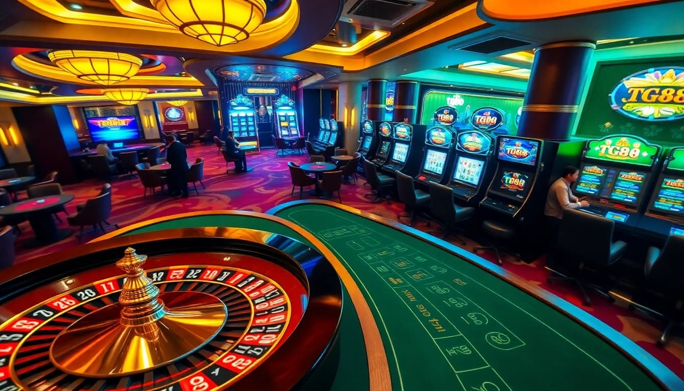 Experience the excitement of gambling at TG88 đăng nhập with vibrant casino visuals and action-packed game scenes.