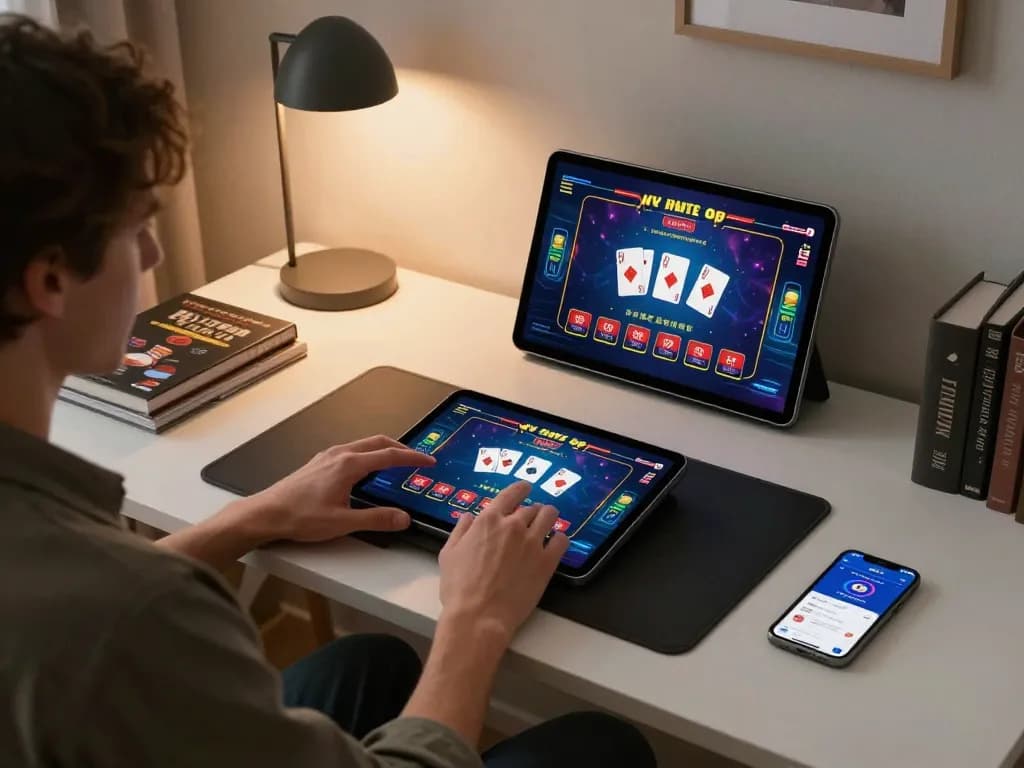 78win player engaged in online table games with focused strategy and vibrant game display