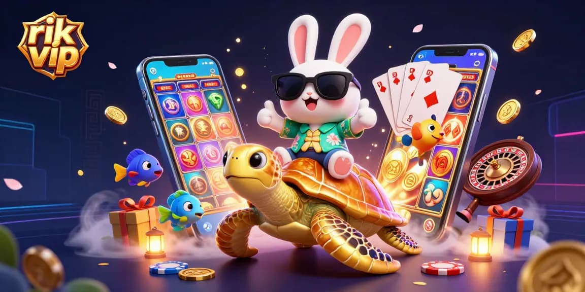 Experience the fun at rik vip with colorful games, lucky rabbit, and golden turtle in action.
