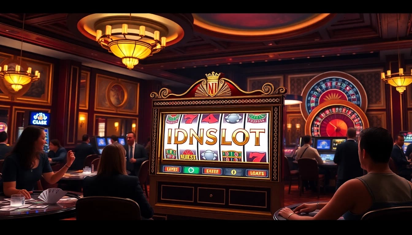 Engage with exciting slot machines at idnslot in a glamorous casino environment.