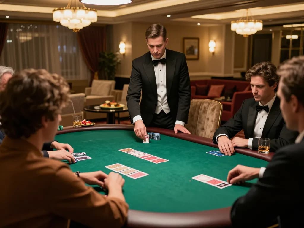 Players engaged in strategic poker game at tg88 private room with luxurious setting.