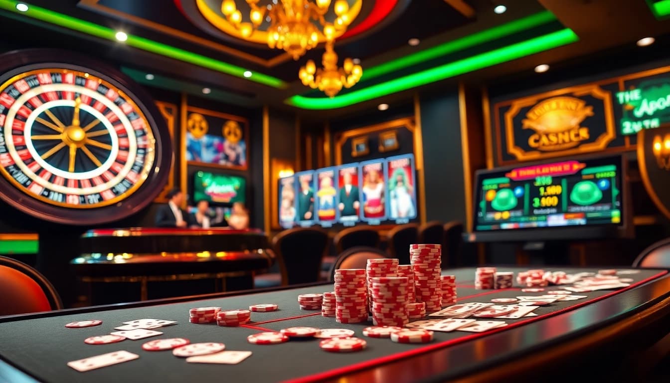 Track top nama nama situs judi slot online while enjoying a luxurious casino scene with engaging slot games and roulette.