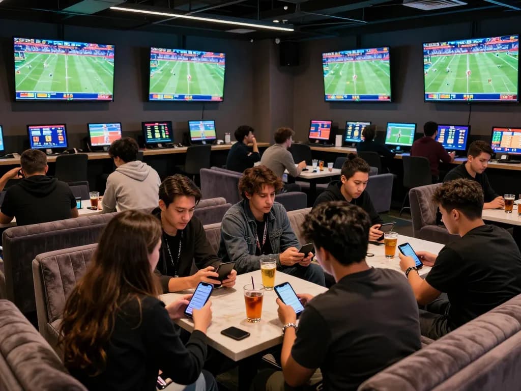 Tỷ lệ kèo nhà cái hôm nay showcased by enthusiastic bettors engaging in real-time sports betting strategies.