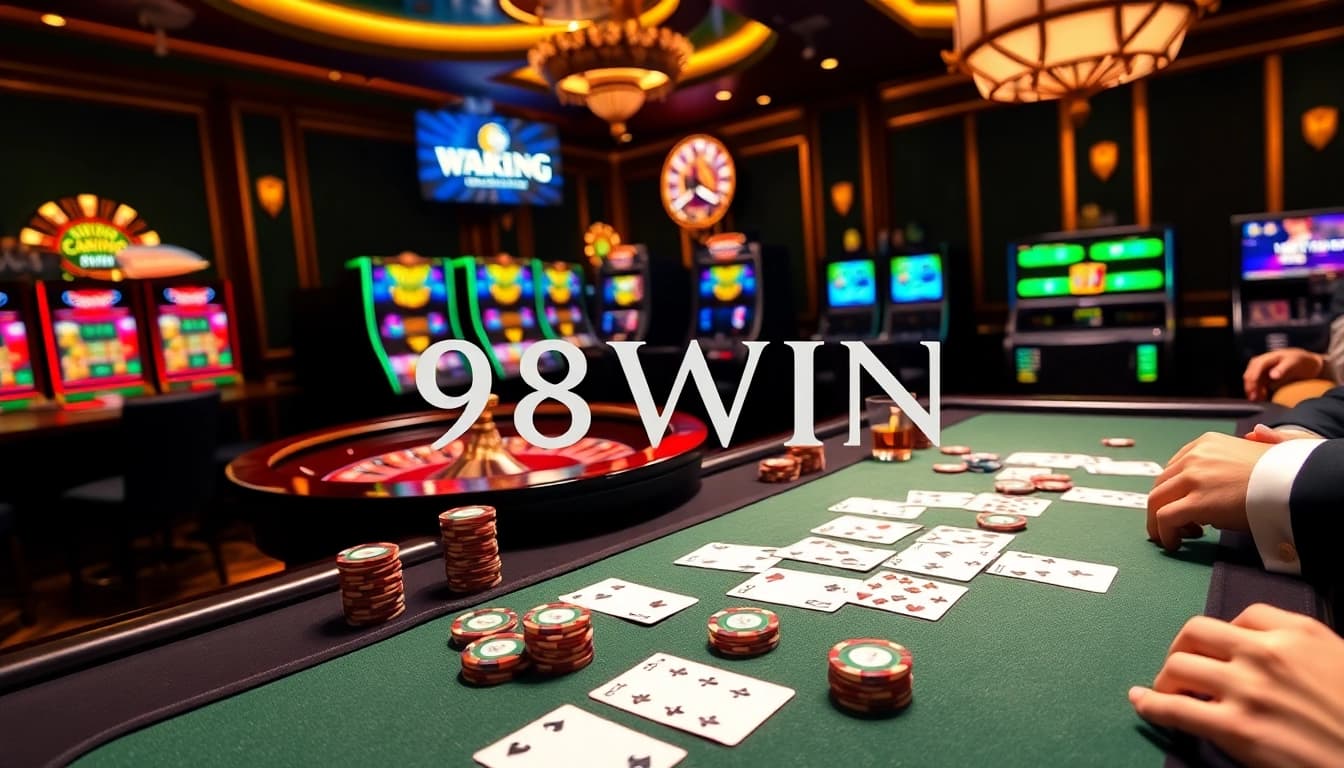 Experience the excitement of live poker at 98WIN casino, showcasing vibrant gameplay.