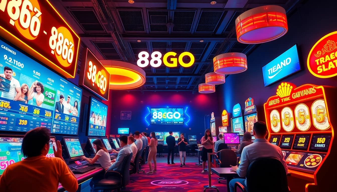 Exciting online gaming scene representing 88GO's diverse entertainment options