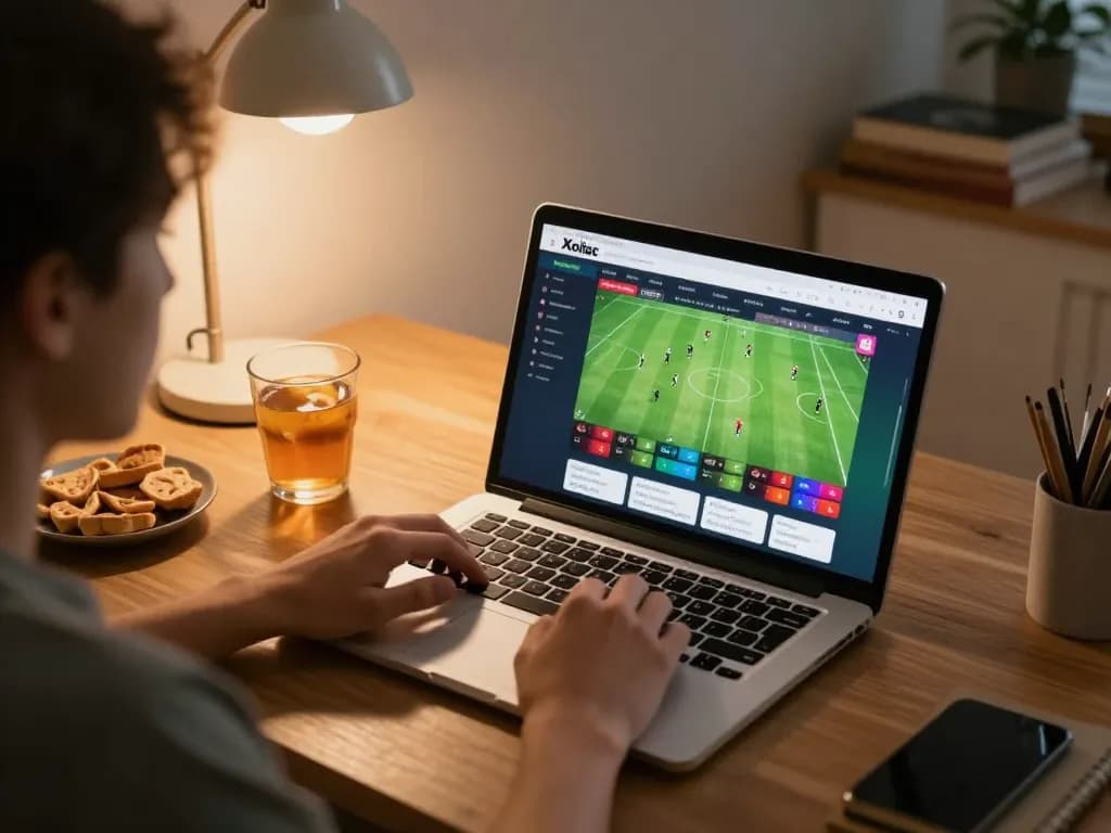 Engaging in sports betting on Xoilac platform with vibrant live matches.