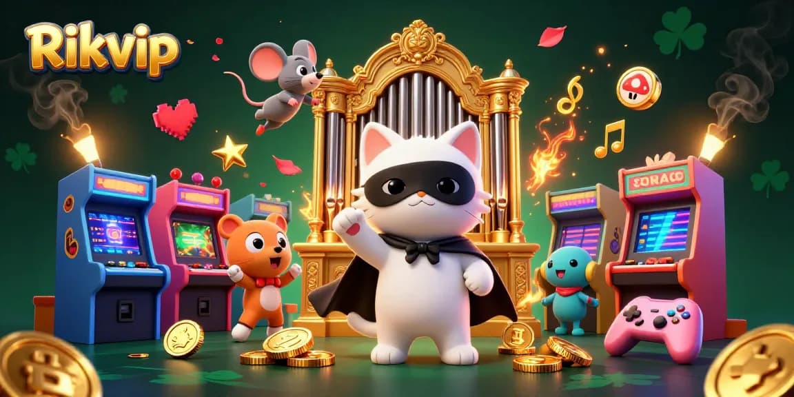 Engage in thrilling gameplay at Rikvip with an animated casino scene full of excitement and adventure.