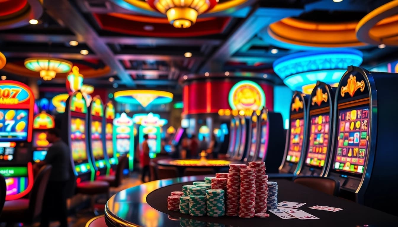 Experience the excitement of winning with a slot bonus new member at a luxurious casino gaming floor.
