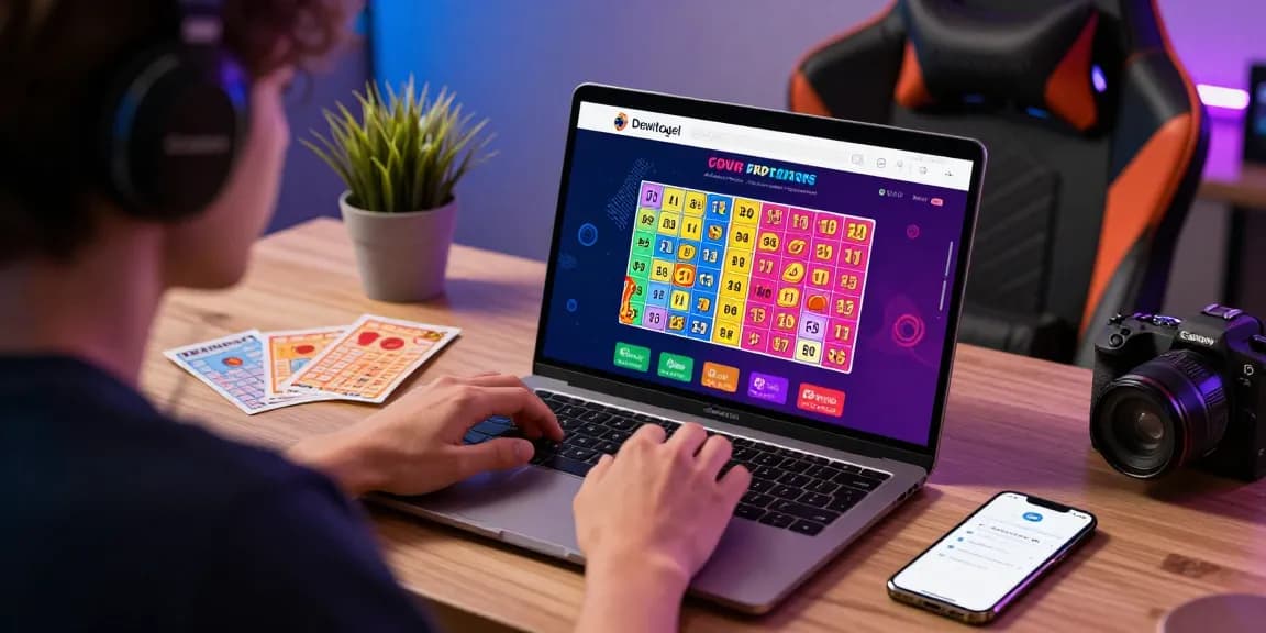 Pengguna Dewitogel nyaman bermain togel online dengan antarmuka modern dan grafik berwarna-warni.