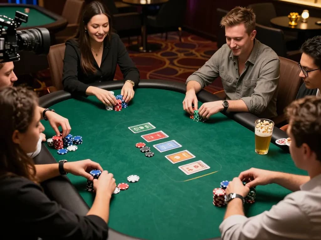 Players enjoying an exciting LLWIN poker game together, showcasing strategic gameplay.