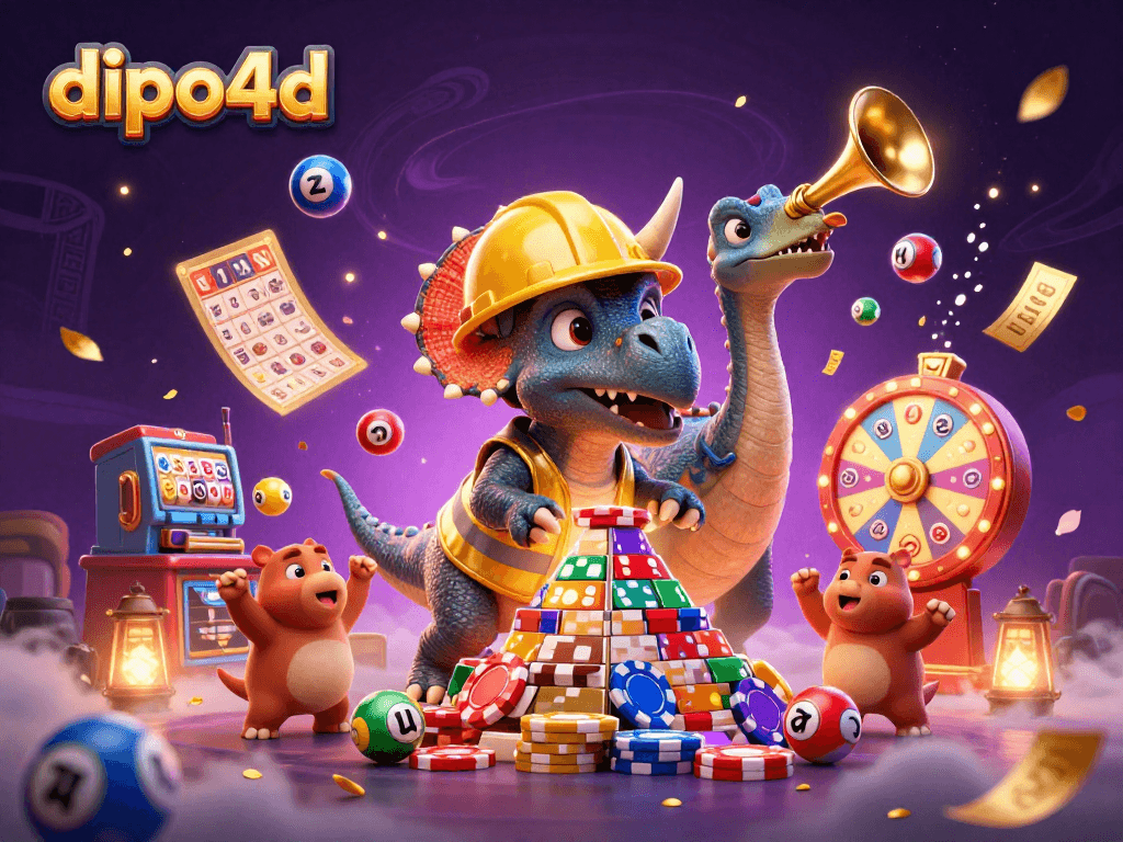 Engage with dipo4d in a vibrant mobile gaming scene with dynamic lottery elements.