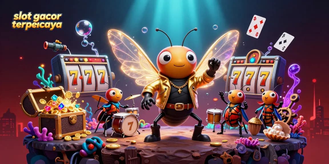 Menangkan slot gacor terpercaya dengan gambar ilustrasi menarik yang menunjukkan karakter 3D meriah di dunia perjudian.