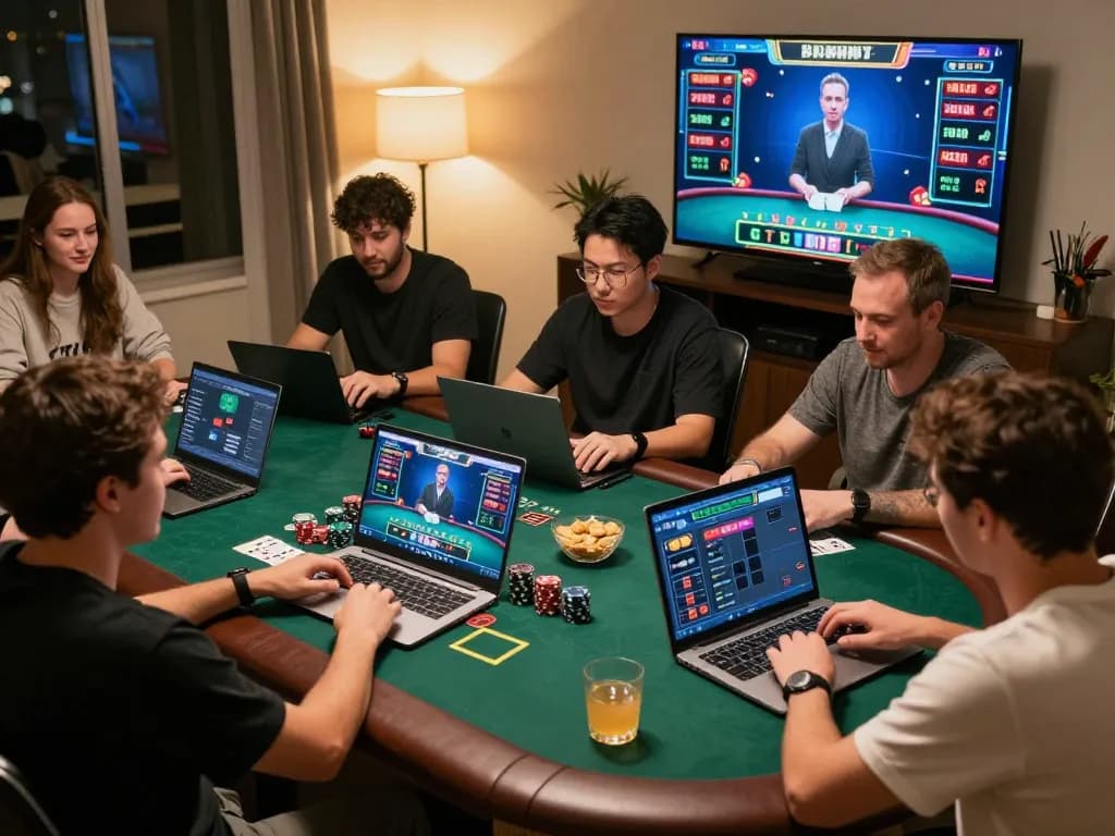 Players enjoying a thrilling online blackjack session with tr88, showcasing real-time interaction and strategic gameplay.
