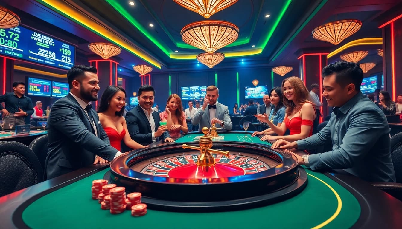 Thrilling poker players strategizing at the THABET777 casino table.
