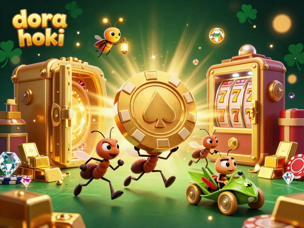 Visualisasikan dora hoki saat menyimpan jackpot emas dan harta melalui perampokan tim semut yang unik.