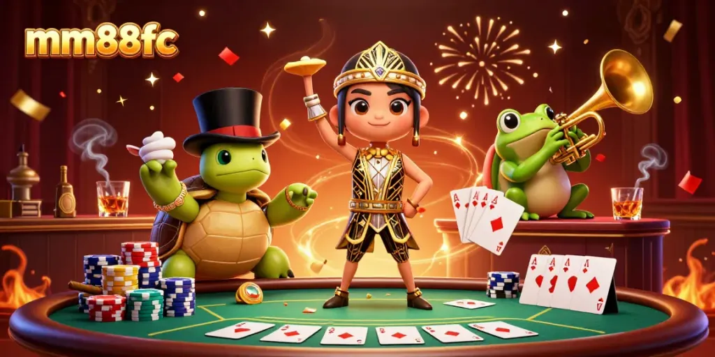 Experience exciting gameplay at mm88fc with vibrant characters and casino elements in a lively setting.