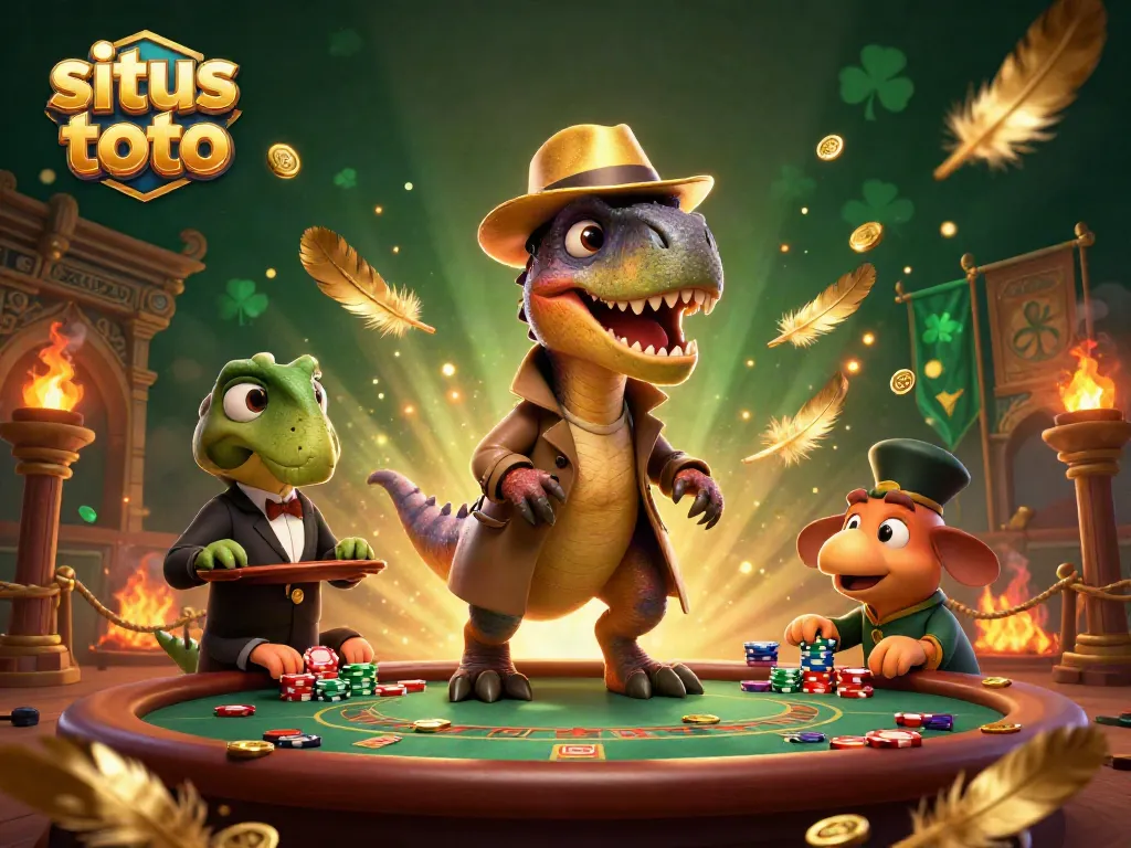 Watch as the situs toto velociraptor attempts to blend in at the casino blackjack table.