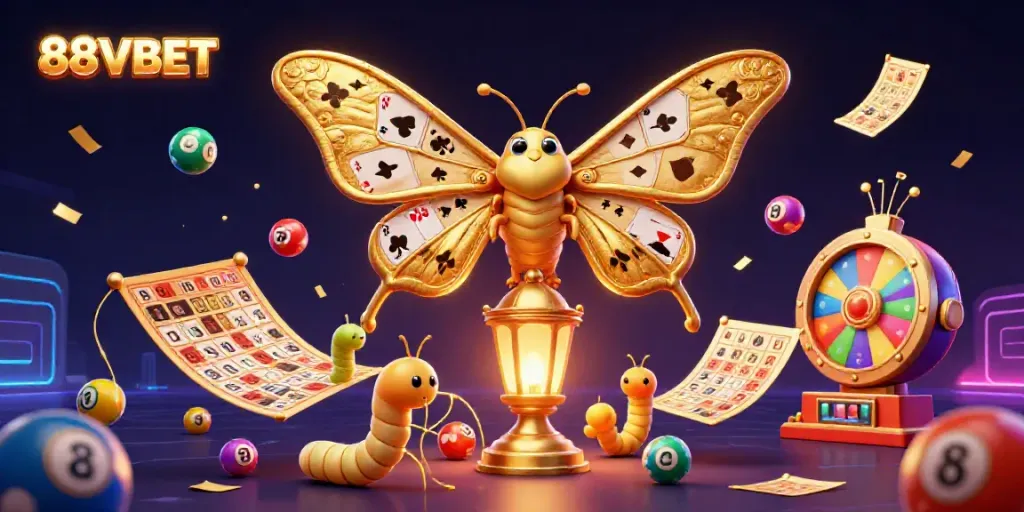 Engage with vibrant casino themes in this visual representation of 88VBET, showcasing games and excitement.
