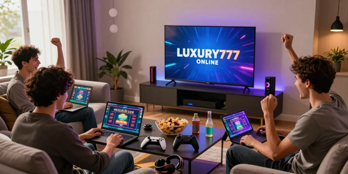 Pengalaman bermain LUXURY777 Online dengan teman-teman dalam ruang tamu yang stylish.