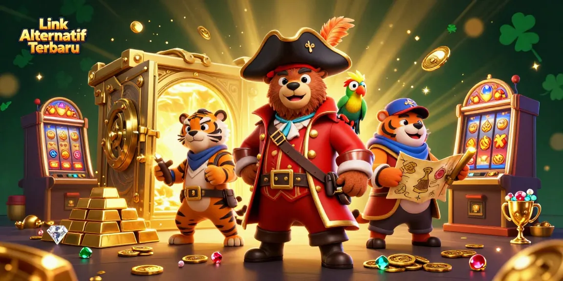 Engage in thrilling adventures with Link Alternatif Terbaru and treasure-laden slots in vibrant casino scenes.