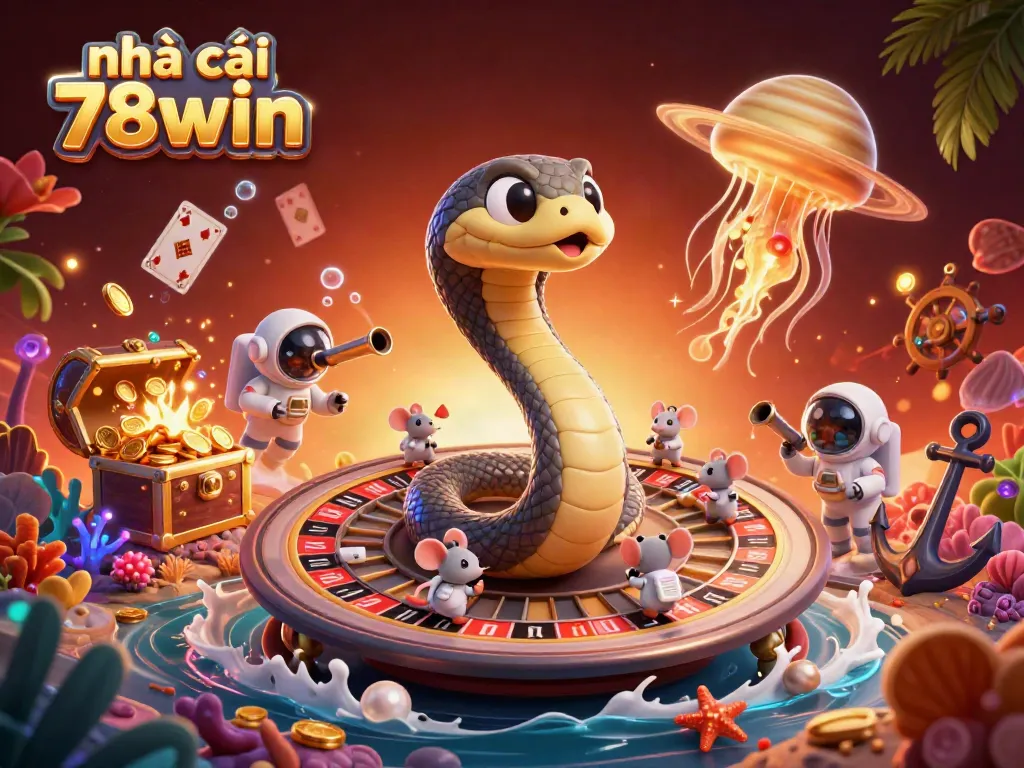 Place bets on the unique roulette wheel featuring nhà cái 78win with cartoon-themed characters and cosmic elements.