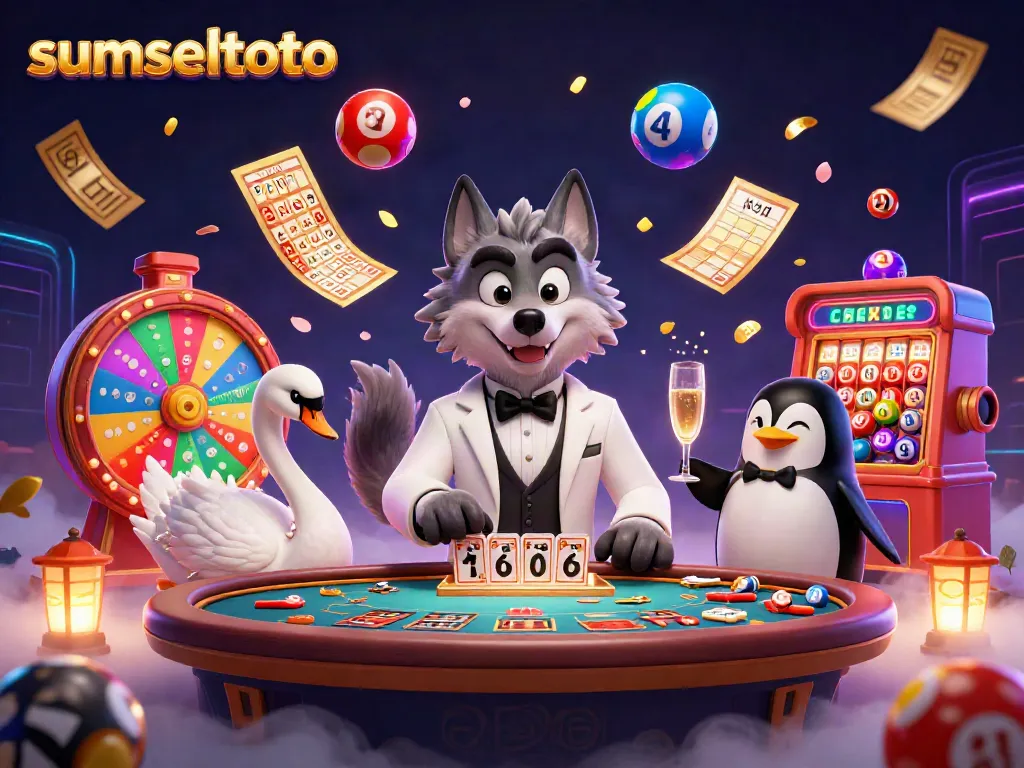 Engage with sumseltoto's thrilling baccarat gameplay featuring 3D characters and vibrant casino elements.